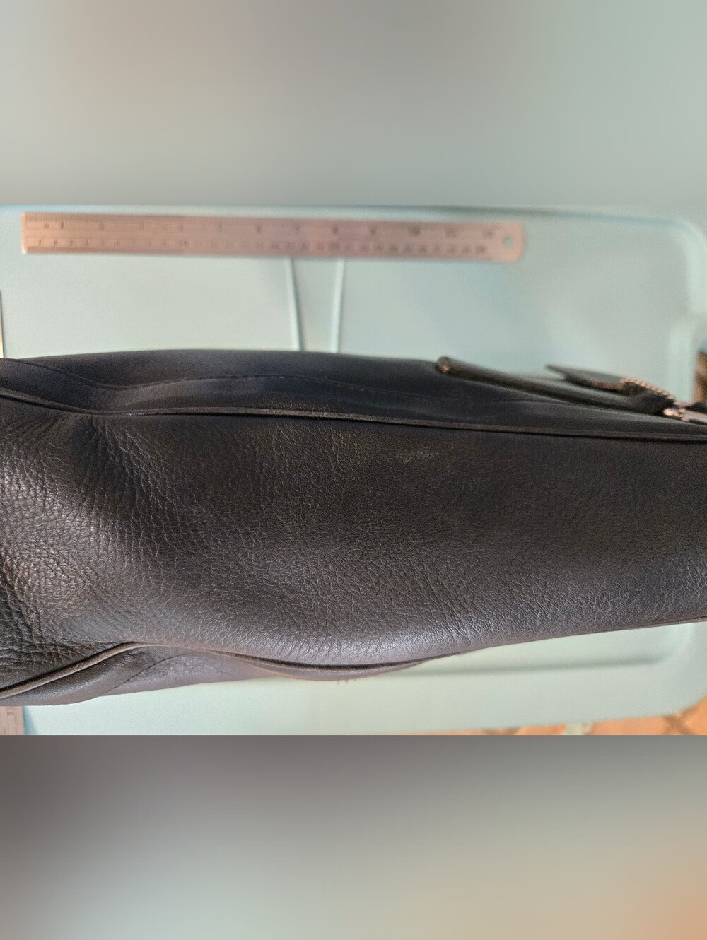 Vintage Coach Black Leather Bonnie Legacy Slim Tote Bag #9422 - Picture 11 of 16